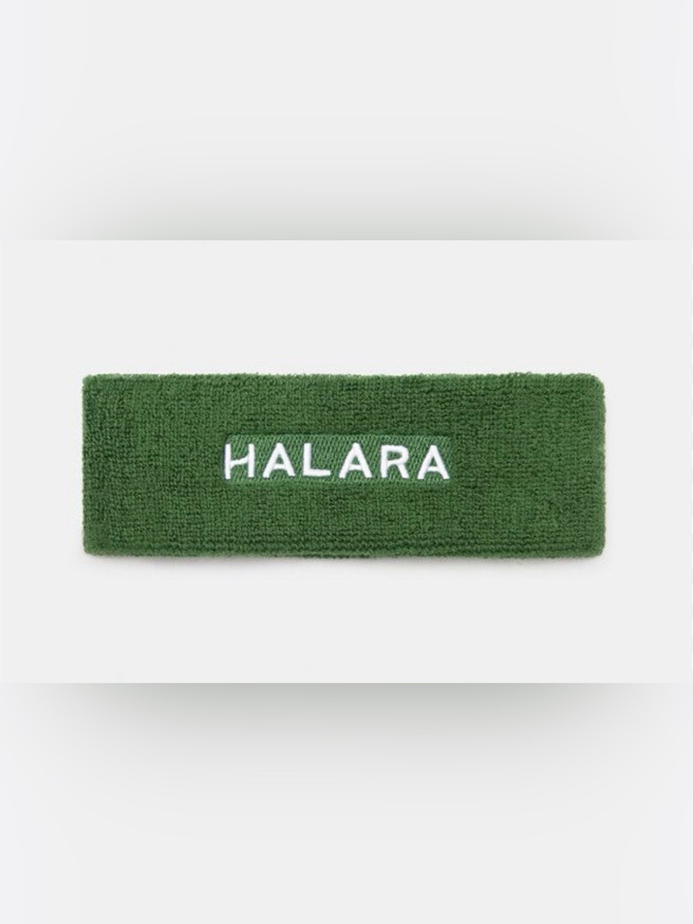 HALARA Green Terry Headband with White Logo